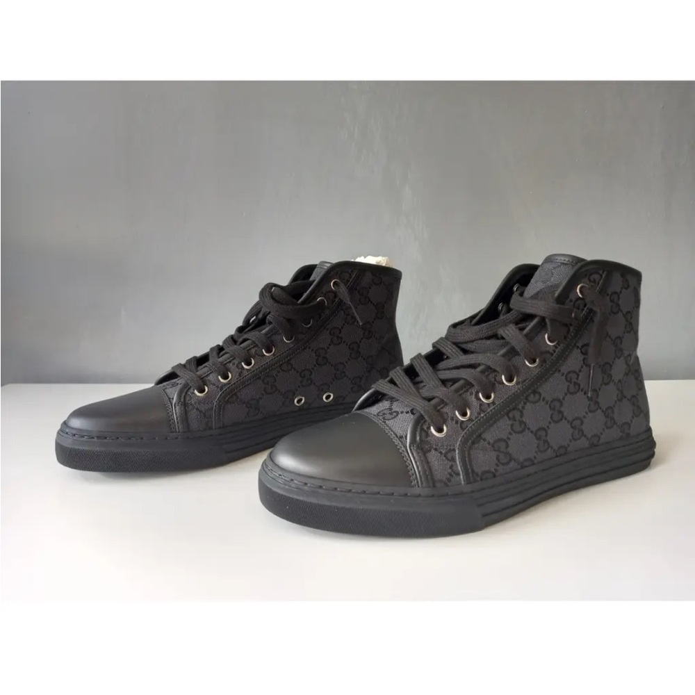 Gucci unisex Black High-Top Sneakers  excellent condition men’s 6 size women’s 8 - Picture 3 of 8